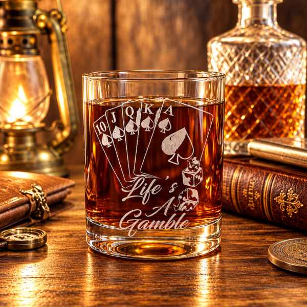 LIFE IS A GAMBLE – WHISKY TUMBLER