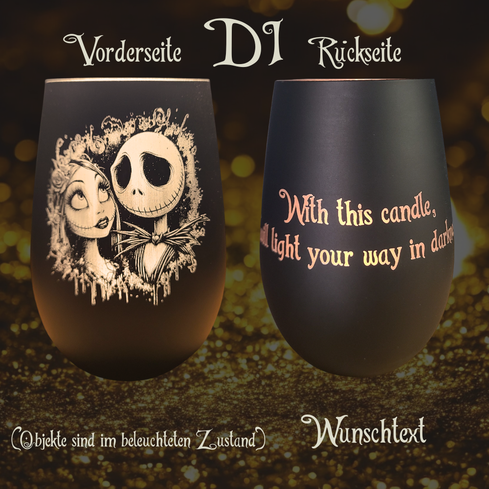 zauberhaftes Couple Windlicht Jack und Sally