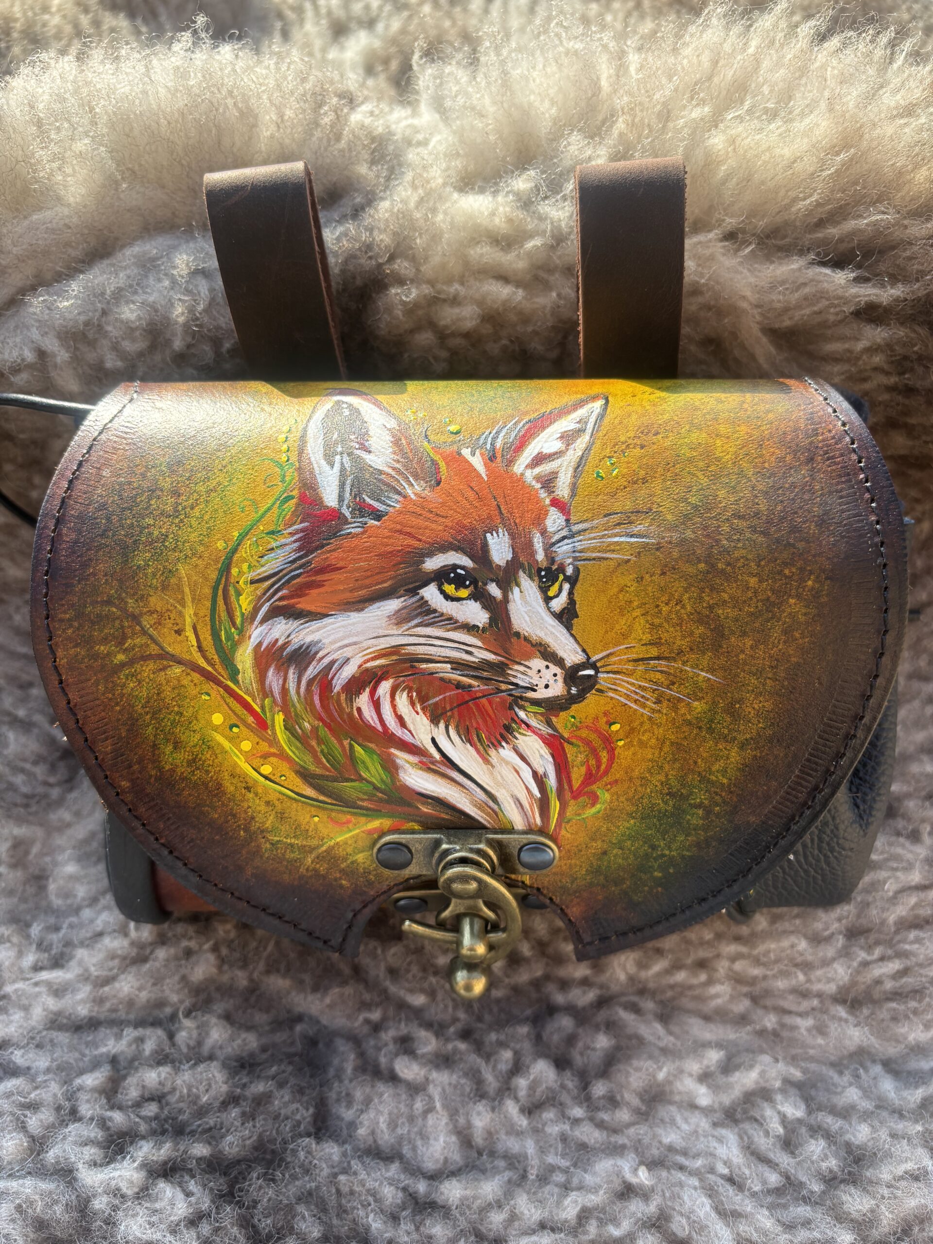 Exklusive Leder Gürteltasche mit Fuchs Motiv 1 - Luna et Sol - Gürteltasche mit Fuchs Exklusive Leder Gürteltasche mit Fuchs Motiv