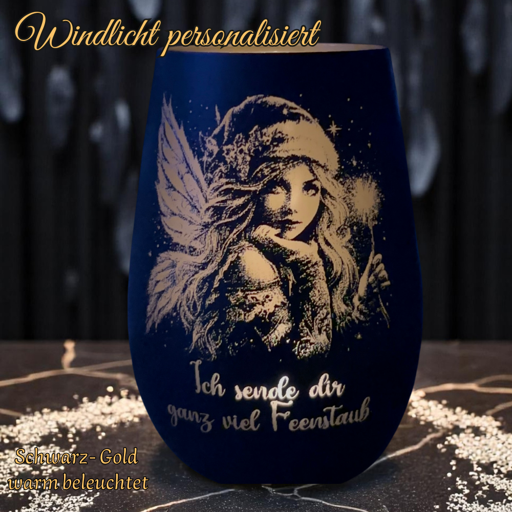 personalisiertes zauberhaftes Feen-Windlicht