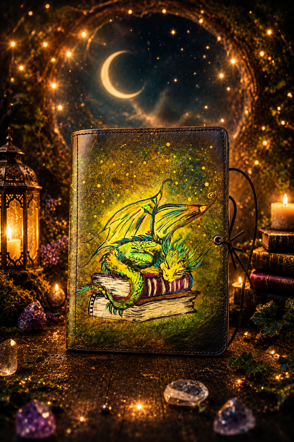 exklusive Drachen-Lederbuchumschlag DIN A5 1 - Luna et Sol - exklusive Drachen-Lederbuchumschlag exklusive Drachen-Lederbuchumschlag DIN A5