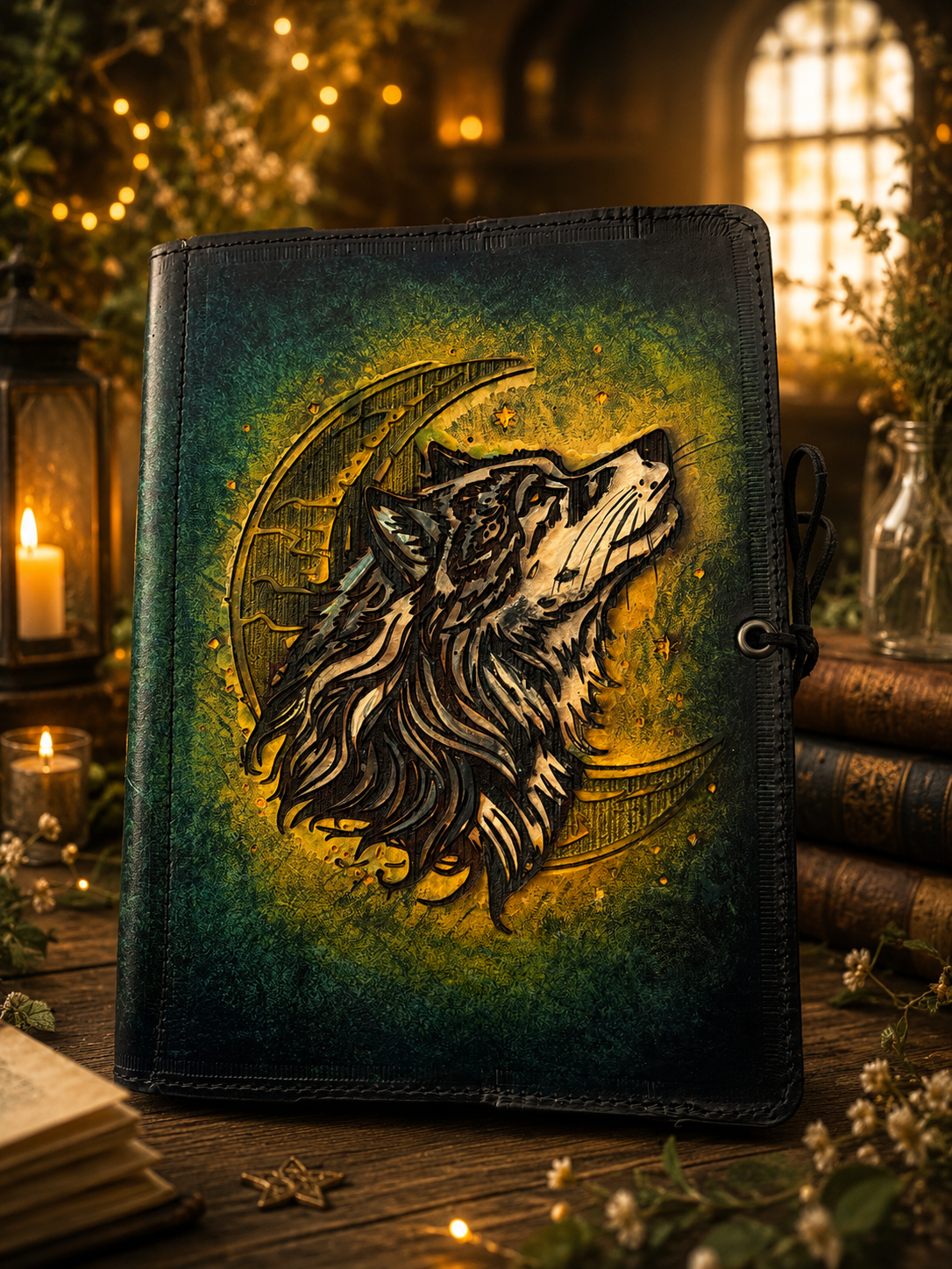 Leder Buchumschlag majestätischer Wolf DIN A5 | Unikat aus Echtleder | Wiederverwendbare Buchhülle | Journal | Notizbuch | Geschenk 1 - Luna et Sol - Leder Buchumschlag majestätischer Wolf Leder Buchumschlag majestätischer Wolf DIN A5 | Unikat aus Echtleder | Wiederverwendbare Buchhülle | Journal | Notizbuch | Geschenk